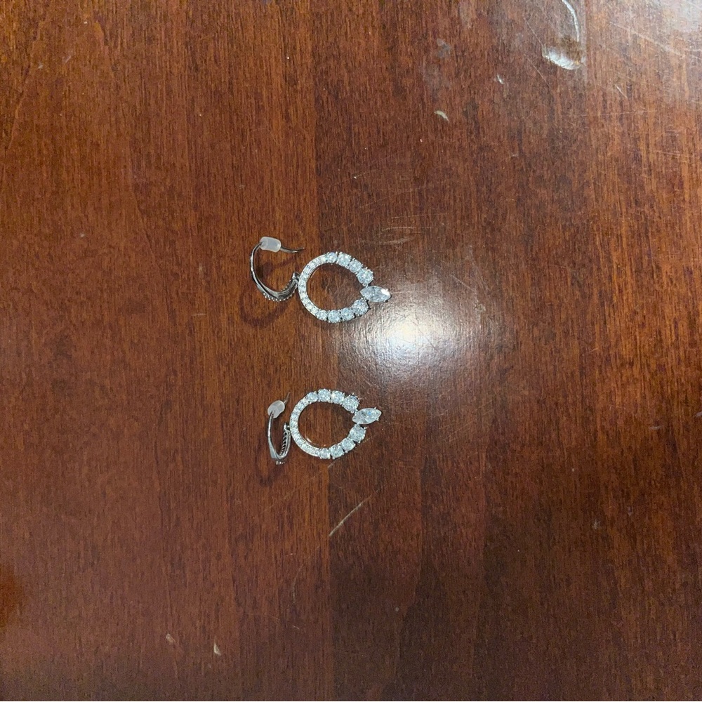 Silver rhinestone earrings